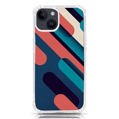 Blue Geometric Background, Abstract Lines Background Iphone 14 Tpu Uv Print Case