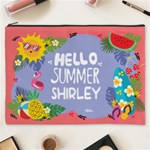 Personalized Summer Tropical Name Cosmetic Bag Cosmetic Bag (XXXL) Front
