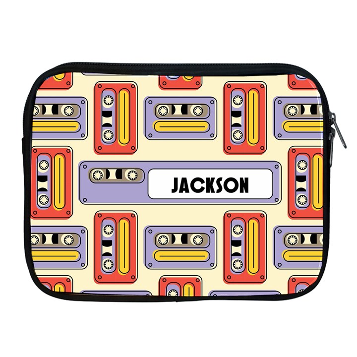 Cassette Tape Personalised Name Apple iPad Zipper Case
