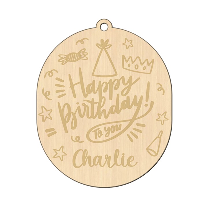Personalized Happy Birthday Wood Ornament Wood Ornament