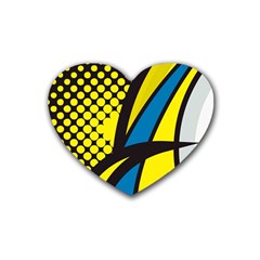 Colorful Abstract Background Art Rubber Coaster (heart)