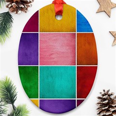 Colorful Squares, Abstract, Art, Background Ornament (oval)