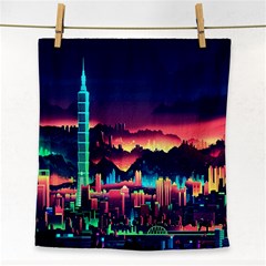 Cityscape Building Painting 3d City Illustration Face Towel