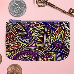 Violet Paisley Background, Paisley Patterns, Floral Patterns Large Coin Purse