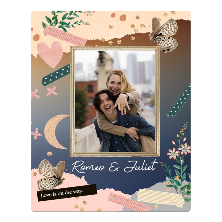 Personalized Couple Name Collage Style Large Blanket Two Sides Premium Plush Fleece Blanket (Large)