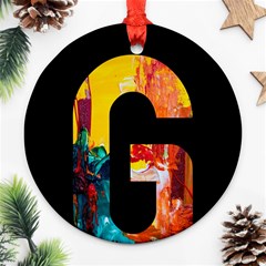 Abstract, Dark Background, Black, Typography,g Round Ornament (two Sides)