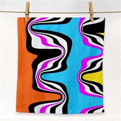 Liquid Warp Background Orange Blue Face Towel