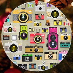 Retro Camera Pattern Graph Uv Print Acrylic Ornament Round