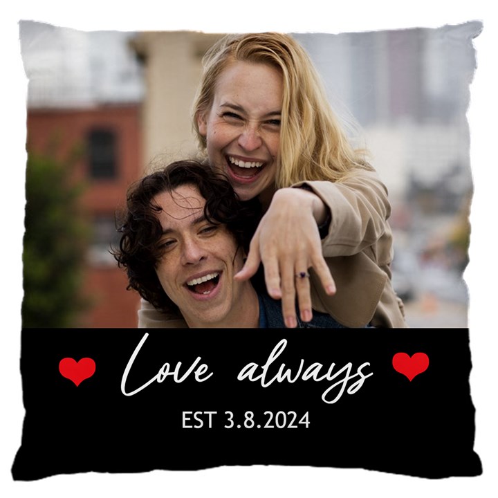 Personalized Love Always Couple Photo Cushion 16  Baby Flannel Cushion Case (Two Sides)