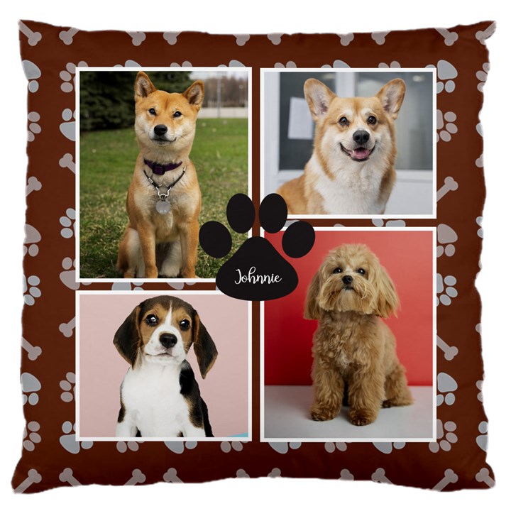 Personalized Dog Photo Name Cushion 16  Baby Flannel Cushion Case (Two Sides)