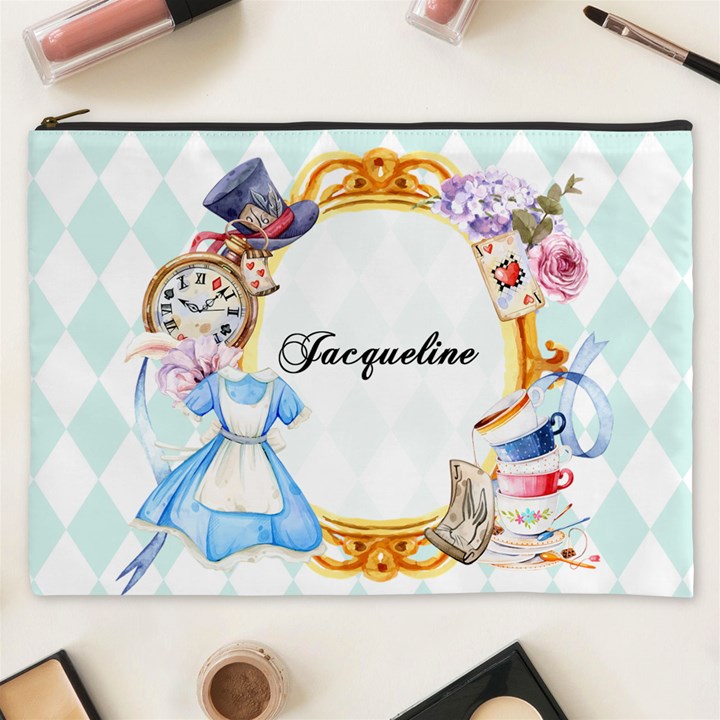 Personalized Alice In Wonderland Name Cosmetic Bag Cosmetic Bag (XXXL)