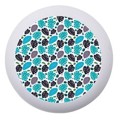 Leaves Monstera Pattern Nature Blue Purple Mauve Flora Dento Box With Mirror