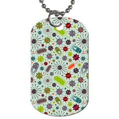 Seamless Pattern With Viruses Dog Tag (one Side)