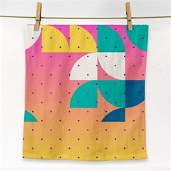 Abstract Geometric Bauhaus Polka Dots Retro Memphis Art Face Towel