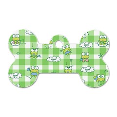Frog Cartoon Pattern Cloud Animal Cute Seamless Dog Tag Bone (one Side)