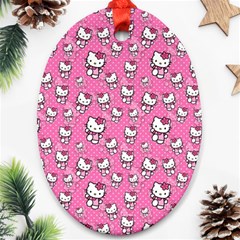 Hello Kitty Pattern, Hello Kitty, Child Ornament (oval)