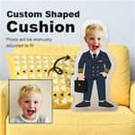 Personalized Head with Cartoon Style Custom Shaped Cushion Cut To Shape Cushion Case Front