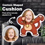Personalized Photo in Dabbing Monkey Cartoon Style Custom Shaped Cushion Cut To Shape Cushion Case Front