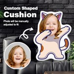 Personalized Photo in Dabbing Cat Cartoon Style Custom Shaped Cushion Cut To Shape Cushion Case Front