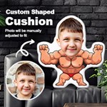 Personalized Photo in Strong Man Style Custom Shaped Cushion Cut To Shape Cushion Case Front