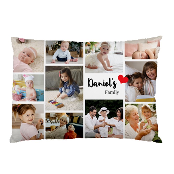 Personalized Photo Family Name Any Text Pillow Case Pillow Case (Two Sides)