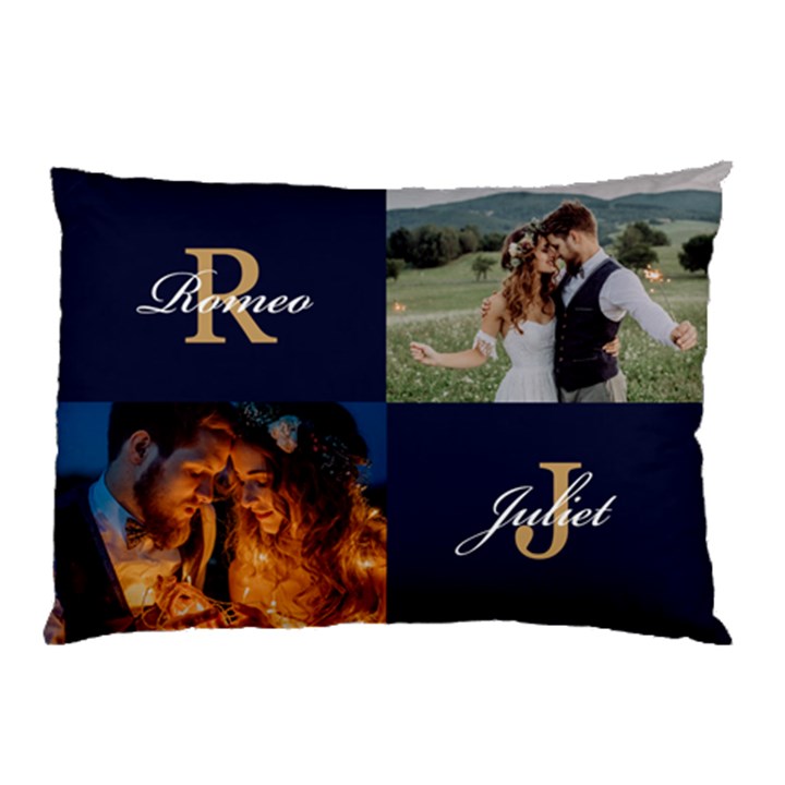 Personalized Photo Love Initial Name Pillow Case Pillow Case (Two Sides)
