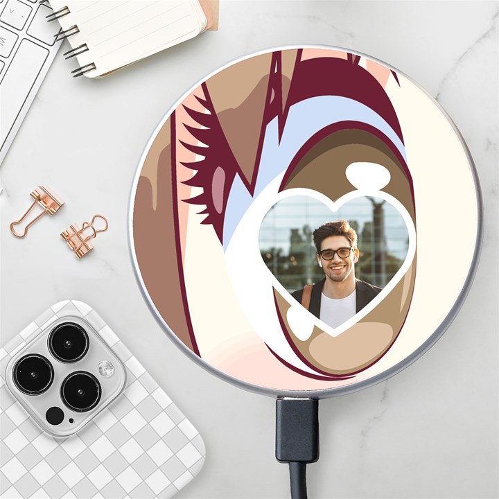 Personalized Anime Eye Name Wireless Fast Charger Wireless Fast Charger(White)