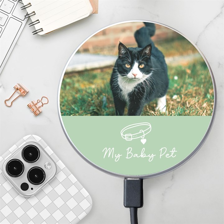 Personalized Pet Name Photo Wireless Fast Charger Wireless Fast Charger(White)