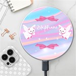 Personalized Angle Bear Name Wireless Fast Charger Wireless Fast Charger(White) Front