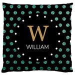 Personalized Glitter Dot Initial Name Large Cushion Case Large Cushion Case (One Side) Front