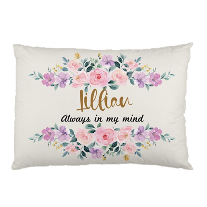 Personalized Floral Pattern Always in My Mind Name Pillow Case Pillow Case (Two Sides)
