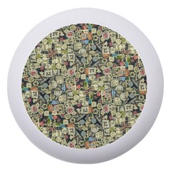 Sticker Collage Motif Pattern Black Backgrond Dento Box With Mirror