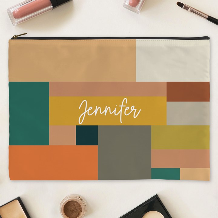 Personalized Geometric Minimalist Name Cosmetic Bag Cosmetic Bag (XXXL)