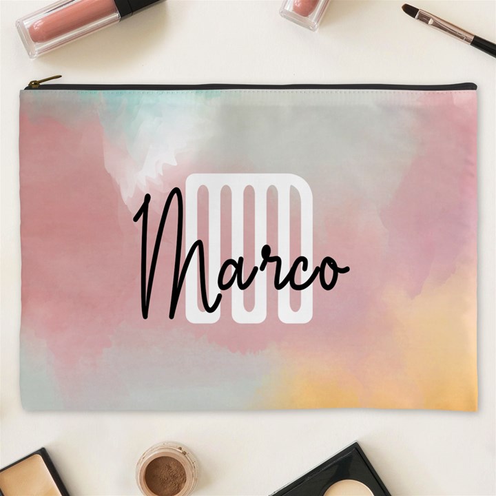 Personalized Watercolor Initial Name Cosmetic Bag Cosmetic Bag (XXXL)