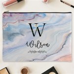 Personalized Initial Name Color Marble Cosmetic Bag Cosmetic Bag (XXXL) Front