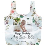 Personalized Photo Floral Baby Birthday Name Any Text Recycle Bag Full Print Recycle Bag (XXXL) Front