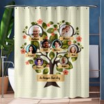 Personalized 8 Photo Family Tree Name Any Text Shower Curtain Shower Curtain 60  x 72  (Medium) 60 x72  Curtain