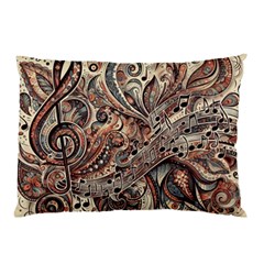 Paisley Print Musical Notes5 Pillow Case (two Sides)