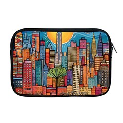 City New York Nyc Skyscraper Skyline Downtown Night Business Urban Travel Landmark Building Architec Apple Macbook Pro 17  Zipper Case