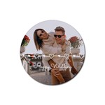 Personalized Heart Line Photo Rubber Coaster (Round) Rubber Coaster (Round) Front