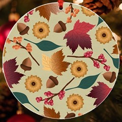 Autumn Leaves Colours Season Uv Print Acrylic Ornament Round