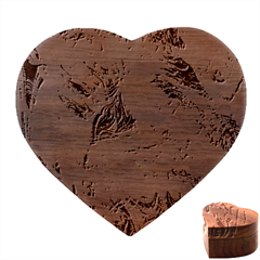 Fuchsia Waves Heart Wood Jewelry Box