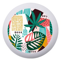 Abstract Seamless Pattern With Tropical Leaves Dento Box With Mirror