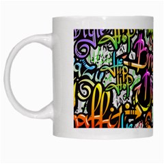 Graffiti Word Seamless Pattern White Mug