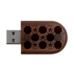 Patriotic Symbolic Red White Blue Wood Oval Usb Flash Drive