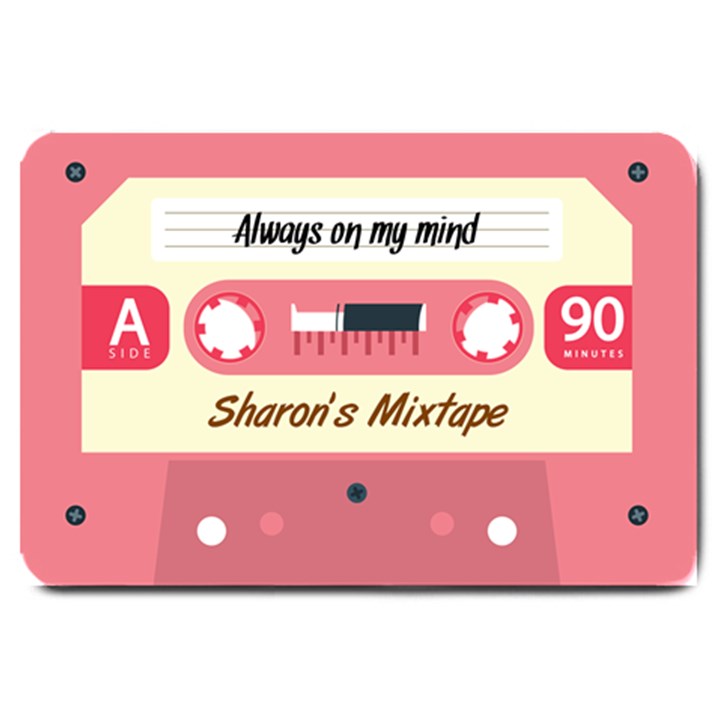 Personalized Name Any Cext cassette Tape Name Doormat Large Doormat