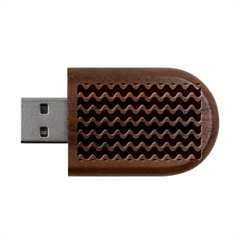 Wave-black White Wood Oval Usb Flash Drive