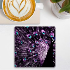 Purple Peacock Uv Print Square Tile Coaster 