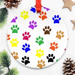 Pawprints Paw Prints Paw Animal Ornament (round)