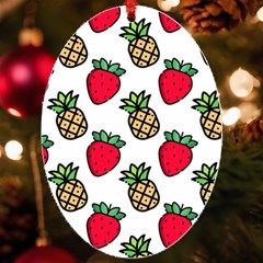 Strawberries Pineapples Fruits Uv Print Acrylic Ornament Oval